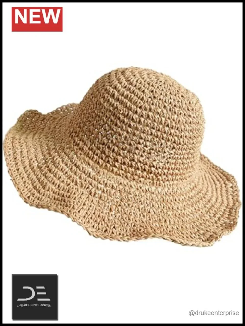 Handwoven Straw Floppy Bucket Sun Hat with Bows